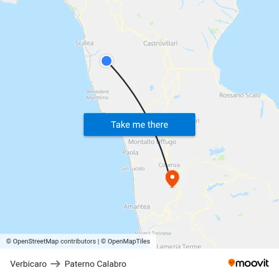 Verbicaro to Paterno Calabro map