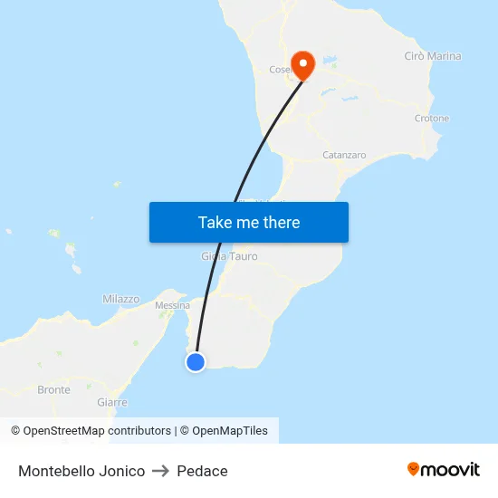 Montebello Jonico to Pedace map