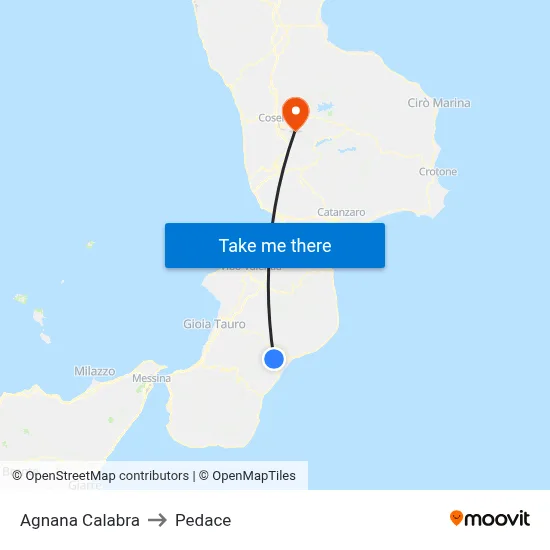 Agnana Calabra to Pedace map