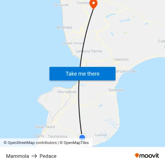 Mammola to Pedace map