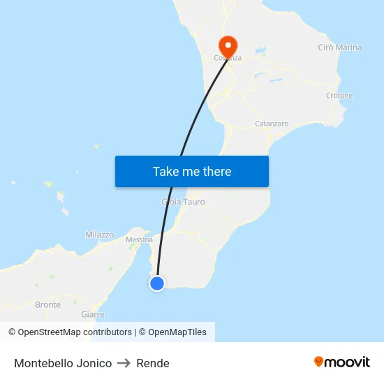 Montebello Jonico to Rende map