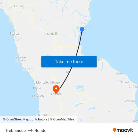 Trebisacce to Rende map