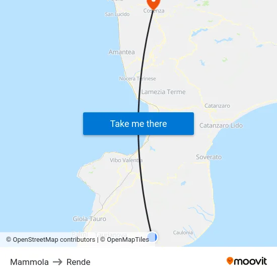 Mammola to Rende map
