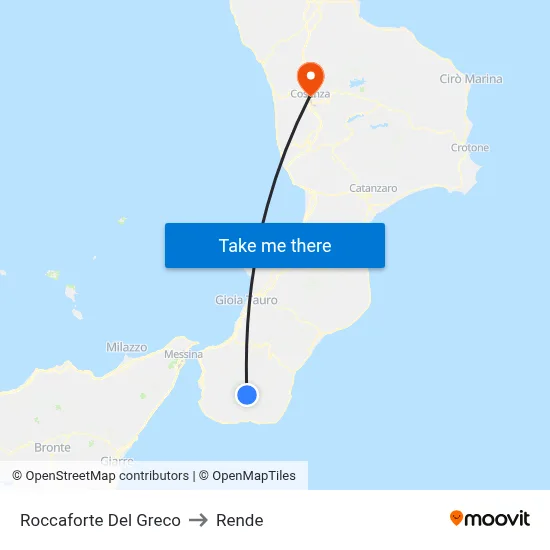 Roccaforte Del Greco to Rende map