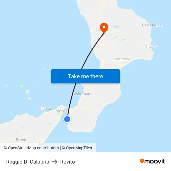 Reggio Di Calabria to Rovito map