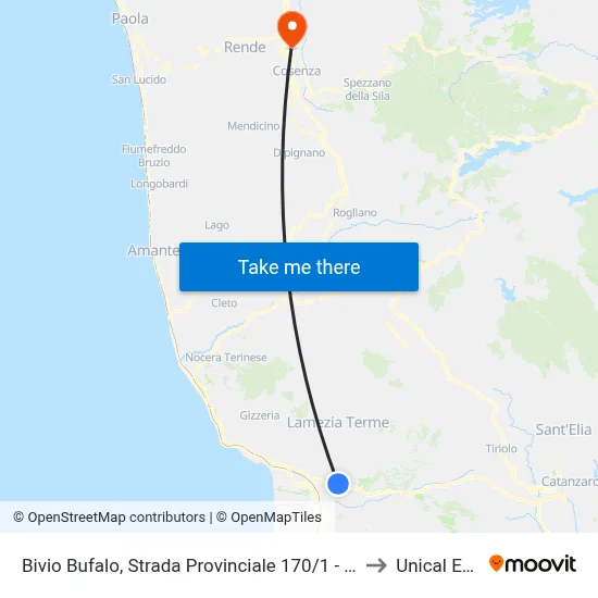 Bufalo Junction, Provincial Road 170/1 - Lamezia Terme to Unical Ex-Cud map
