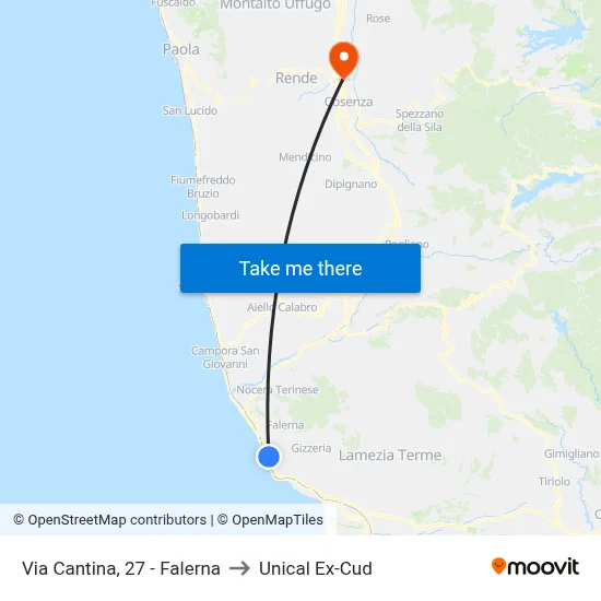 Cantina Road, 27 - Falerna to Unical Ex-Cud map