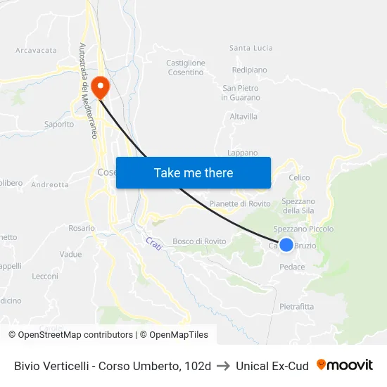 Verticelli Junction - Umberto Avenue, 102d to Unical Ex-Cud map