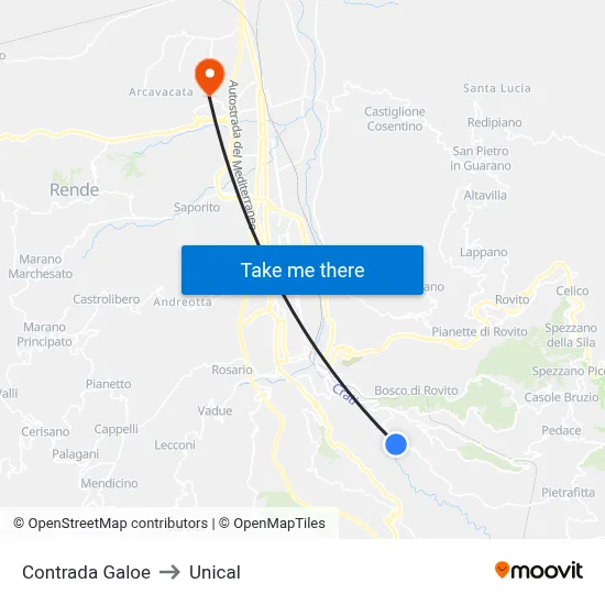 Galoe District to Unical map