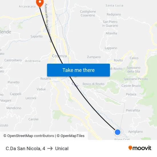 San Nicola District, 4 to Unical map