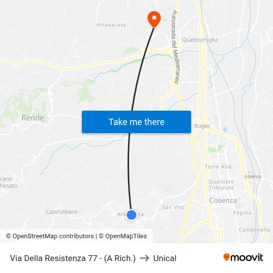 Resistance Street 77 - (On Request) to Unical map