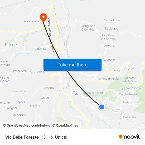 Forest Street, 13 to Unical map