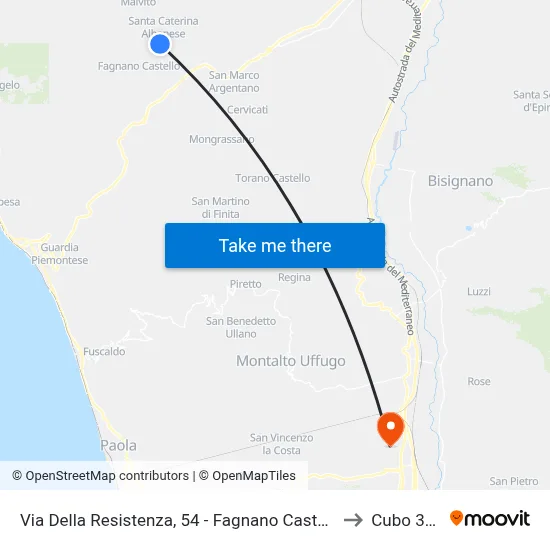 Resistance Street 54 - Fagnano Castello to Cubo 34b map