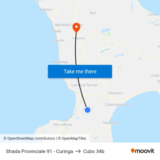 Provincial Road 91 - Curinga to Cubo 34b map