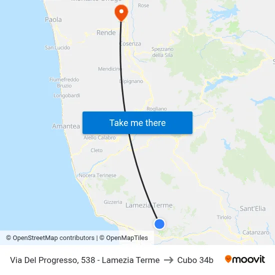 Progress Street, 538 - Lamezia Terme to Cubo 34b map