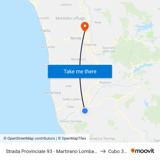 Provincial Road 93 - Martirano Lombardo to Cubo 34b map