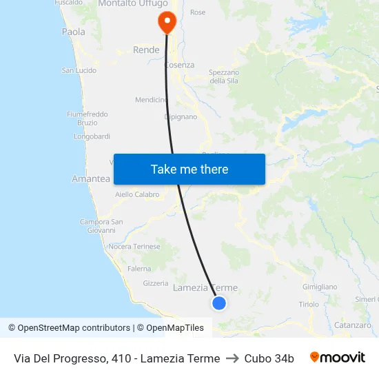 Progress Street, 410 - Lamezia Terme to Cubo 34b map