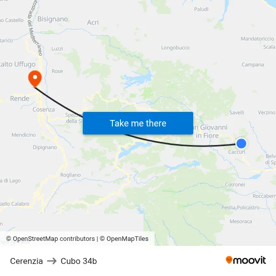 Cerenzia to Cubo 34b map