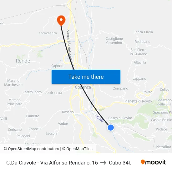 Ciavole District - Via Alfonso Rendano, 16 to Cubo 34b map
