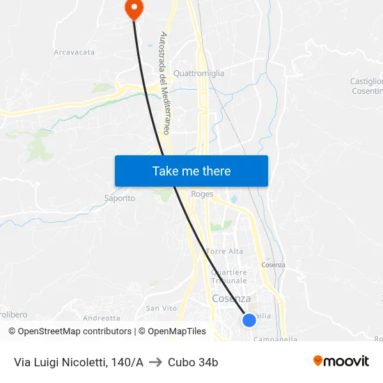 Luigi Nicoletti Street, 140/A to Cubo 34b map