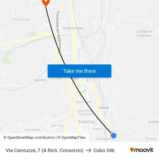 Via Cannuzze, 7 (On Request - Consortium) to Cubo 34b map