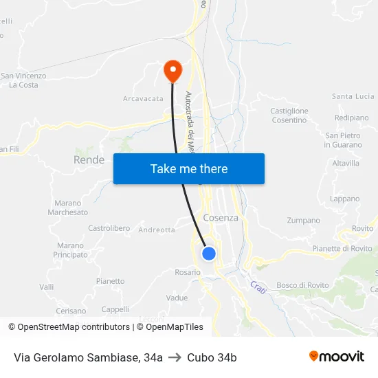 Gerolamo Sambiase Street, 34a to Cubo 34b map