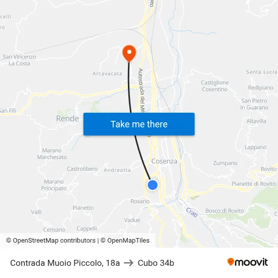 Muoio Piccolo District, 18a to Cubo 34b map