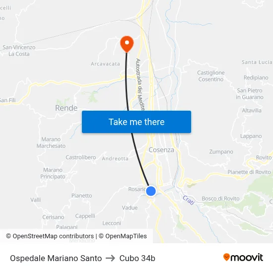 Mariano Santo Hospital to Cubo 34b map