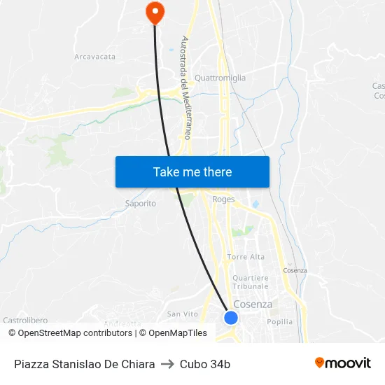 Stanislao De Chiara Square to Cubo 34b map