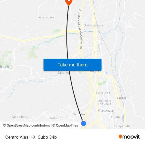 AIAS Center to Cubo 34b map