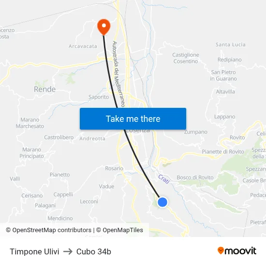 Timpone Ulivi to Cubo 34b map