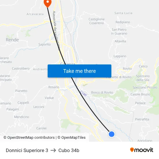 Upper Donnici 3 to Cubo 34b map