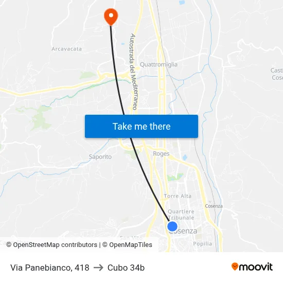 Panebianco Street, 418 to Cubo 34b map