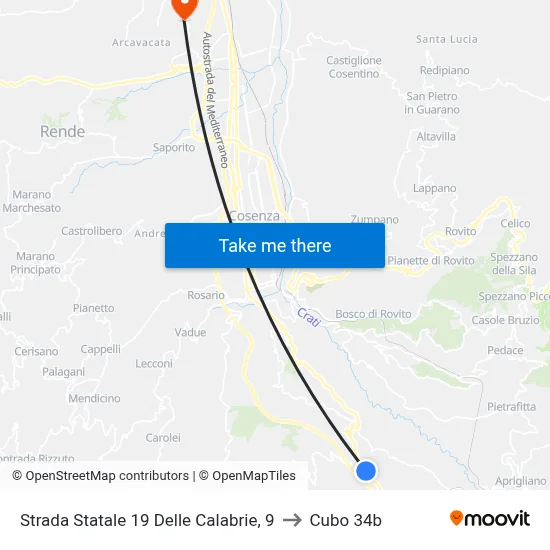 State Road 19 of Calabria, 9 to Cubo 34b map