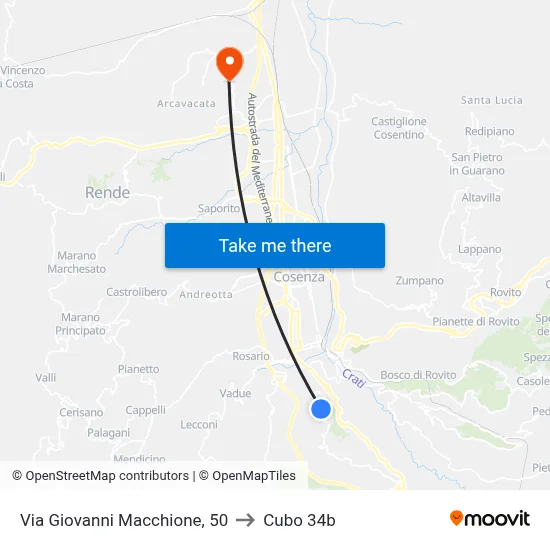 Giovanni Macchione Street, 50 to Cubo 34b map
