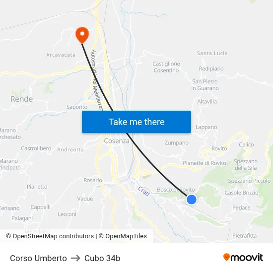 Umberto Avenue to Cubo 34b map
