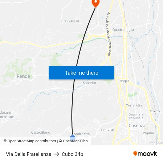 Fratellanza Street to Cubo 34b map
