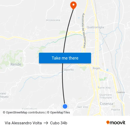 Alessandro Volta Street to Cubo 34b map