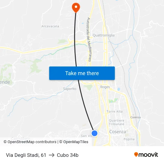Stadium Street, 61 to Cubo 34b map