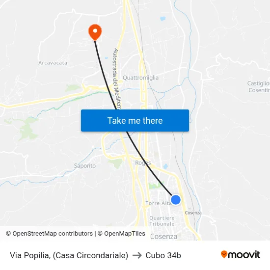 Via Popilia, (Prison) to Cubo 34b map