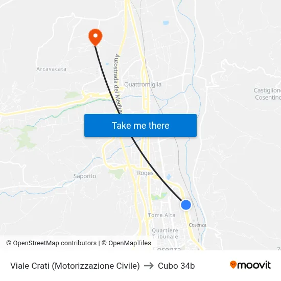 Crati Avenue (Motor Vehicle Department) to Cubo 34b map