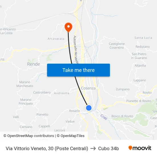 Vittorio Veneto Street, 30 (Central Post Office) to Cubo 34b map