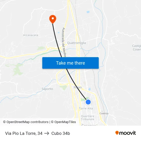Pio La Torre Street, 34 to Cubo 34b map