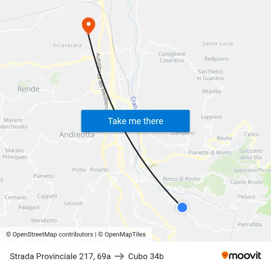 Provincial Road 217, 69a to Cubo 34b map