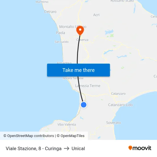 Station Avenue, 8 - Curinga to Unical map