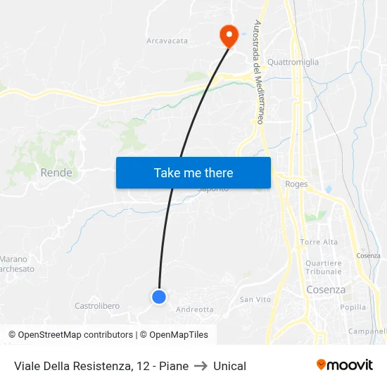 Resistance Avenue, 12 - Piane to Unical map