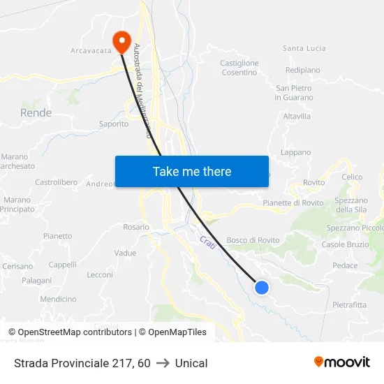 Provincial Road 217, 60 to Unical map