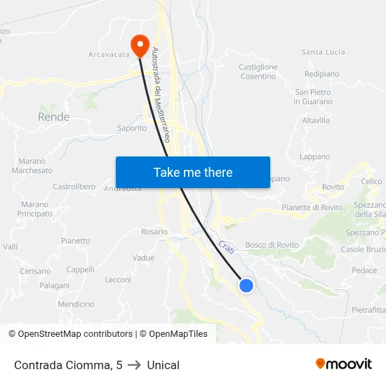 Ciomma District, 5 to Unical map