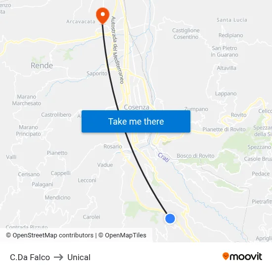 Falco District to Unical map