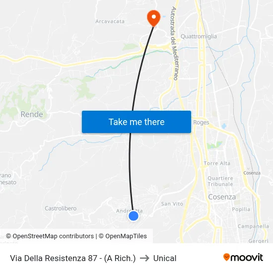 Resistance Street 87 - (On Request) to Unical map